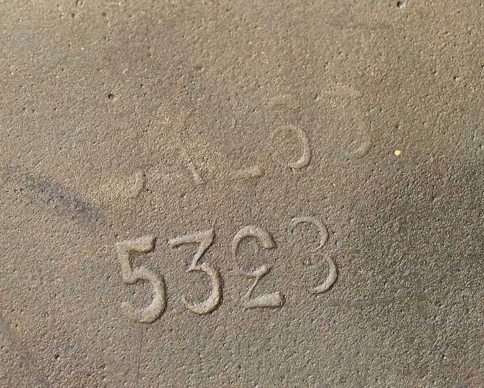 A very light maker and size stamp in an M42 CKL. Notice the number 